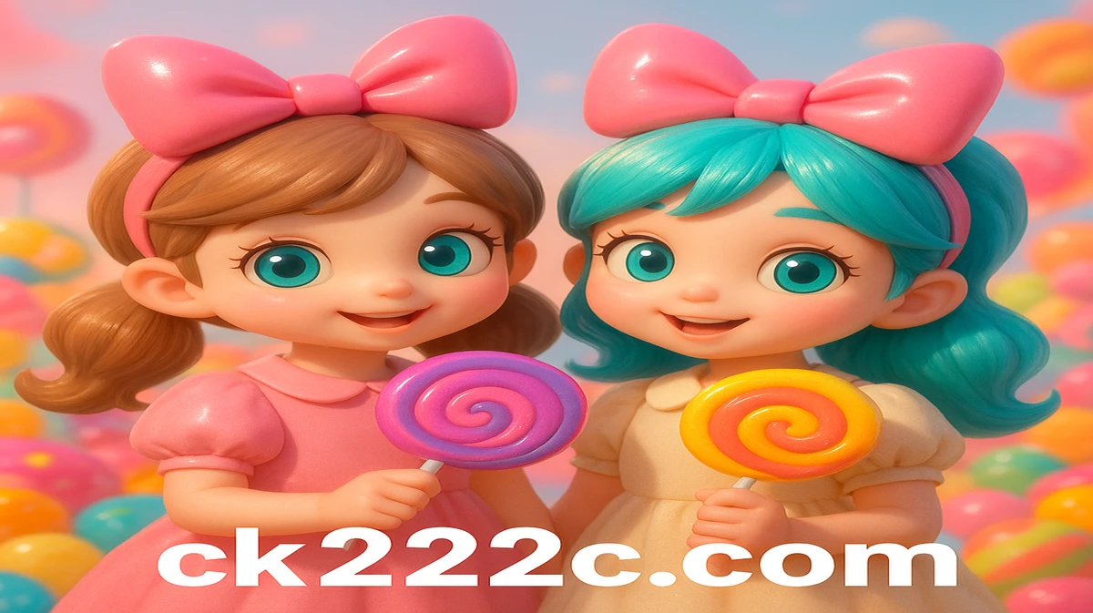 ck222-এ জনপ্রিয় সুইট বোনাঞ্জা গেমটির প্রতিনিধিত্বকারী দুটি মিষ্টি অ্যানিমে-শৈলির মেয়ে, একজনের চুল সোনালি ও অন্যজনের চুল কমলা, রঙিন ক্যান্ডি জগতে লোলিপপ ধরে অবস্থান করছে।